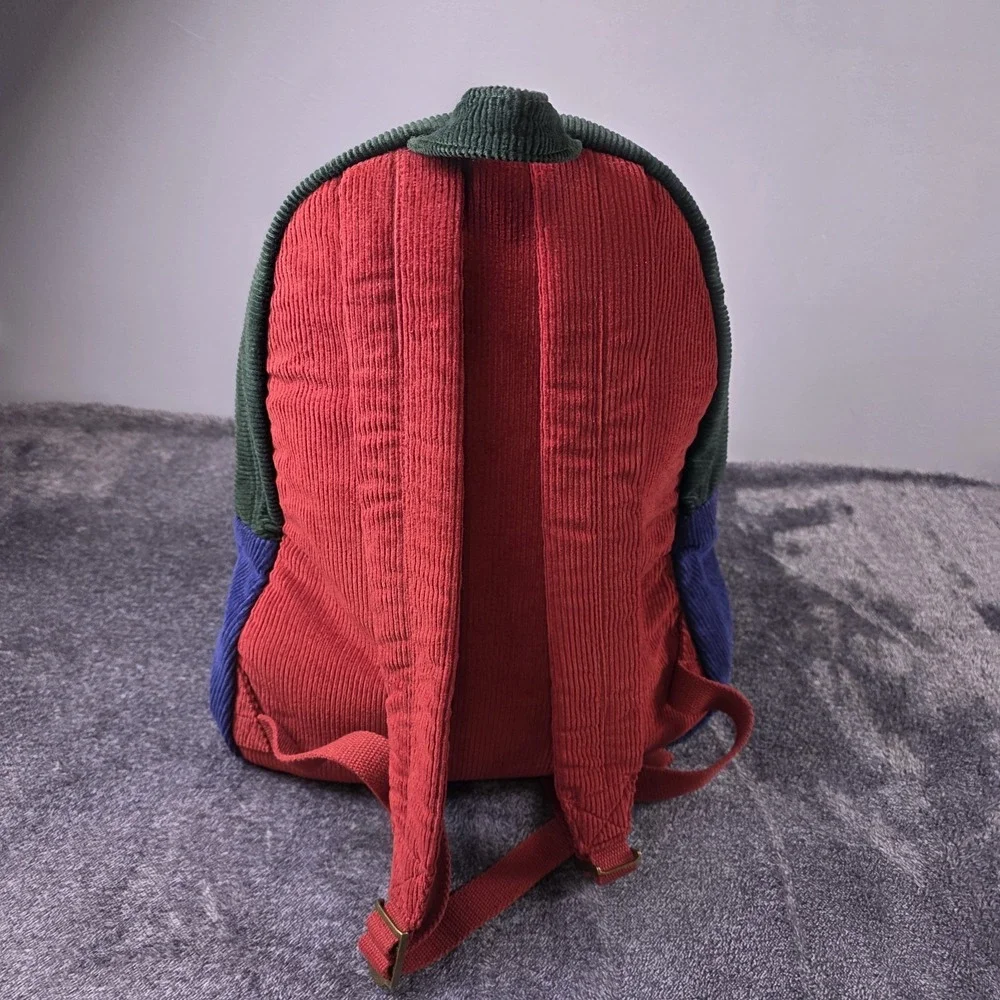 Polo Ralph Lauren Corduroy Colorblock Backpack Blue Red Green Laptop Travel Bag